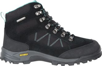 Mountain Warehouse Storm Womens Waterproof Boots IsoGrip Outsole Walking Shoes Black Leather - Size UK 7