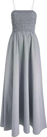 Faithfull The Brand Abito midi svasato Lida - Grigio
