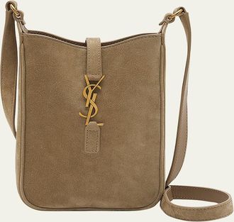 Saint Laurent Le 5 A 7 Mini YSL Vertical Bucket Bag in Suede