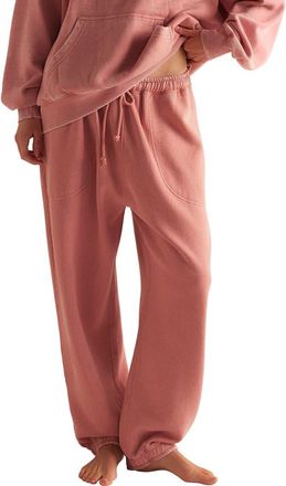 Free People Slow it Down Cotton Blend Joggers in Rose Dawn at Nordstrom, Size X-Large