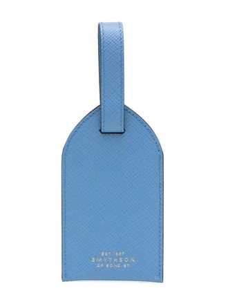 Smythson Borsone in pelle con logo - Blu