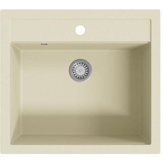 vidaXL Fregadero De Cocina De Granito Con Un Seno Beige Vidaxl