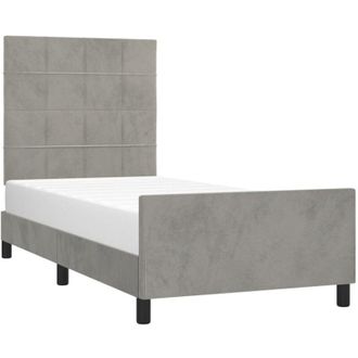 vidaXL Estructura De Cama Sin Colch&oacute;n Terciopelo Gris Claro 90x200 Cm Vidaxl