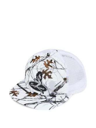 SUPREME tree-print trucker cap - White