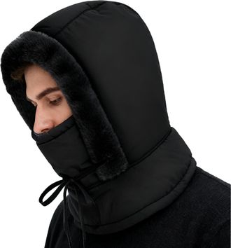 Generic Unisex Ski Cap - Universal Fit Insulated Gray, Removable Scarf Design, Arctic Weather Apparel, Comfort Equipment, Multi-Use Outdoor Gear | Cap Support