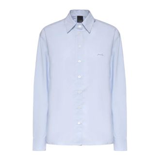 Pinko Shirts, female, Blue, Size: XL Classic Poplin Shirt