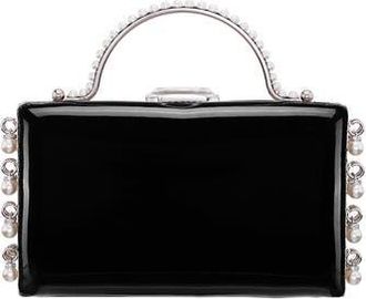 Nina Faux Pearl Dangle Minaudiere in Black at Nordstrom Rack