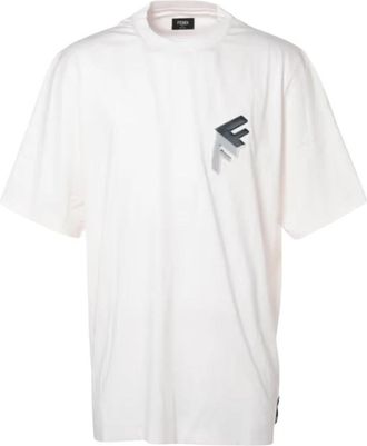 Fendi Oversized katoenen T-shirt - Heren - T-shirts - Wit - XL - Katoen - Tops