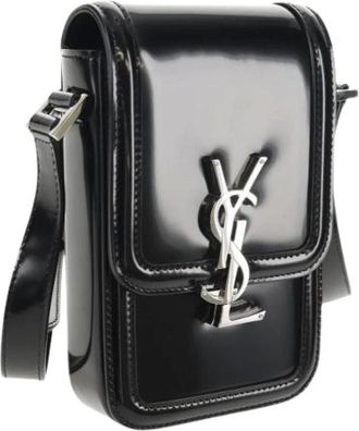 Saint Laurent Pre-owned Cross Body Bags, female, Black, Size: ONE SIZE Pre-owned Leather Crossbody Bag