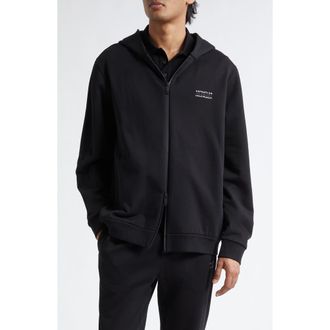 Moncler Cotton Zip Hoodie in Black at Nordstrom, Size Xxx-Large