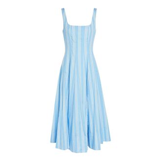 Staud Midi Dresses, female, Blue, Size: 2XS Wells Dress