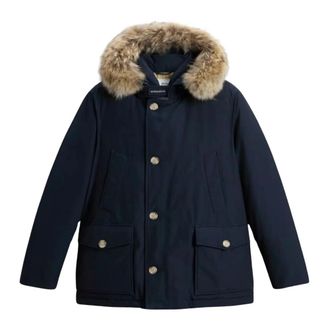 Woolrich Arctic Detachable Fur Anorak - Heren - Winterjassen - Blauw - XL - Katoen - Jassen
