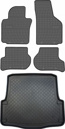 OEM Skoda Octavia Ii Kombi De 2004 A Abril De 2013. Juego De Alfombrillas De Goma Para Coche Y Alfombrilla Para Maletero