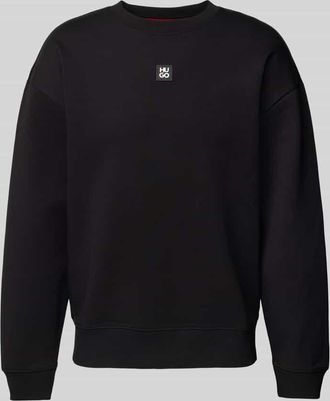 HUGO BOSS Sweatshirt mit gerippten Abschl&uuml;ssen Modell Dettil in Black, Gr&ouml;&szlig;e XL