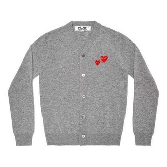 Comme Des Gar&ccedil;ons Cardigan With Double Red Emblem Grey AZ-N072-051-1