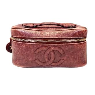 Chanel Pre-owned Mini Bags, female, Red, Size: ONE SIZE Pre-owned Caviar Skin Vanity Bag