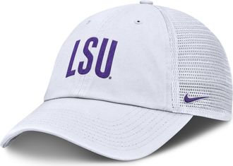 Nike LSU Primetime Campus Club Nike Mens College Trucker Adjustable Hat in White | NC3311QRLSN-H98