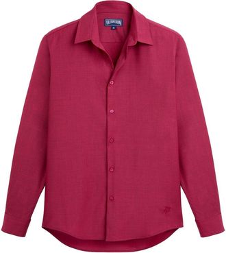 Vilebrequin Cool Turtle-embroidered shirt - men - Wool - XXXL - Purple