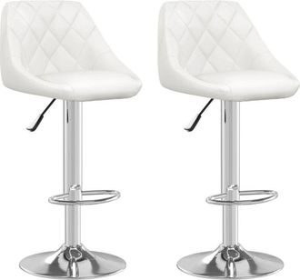 vidaXL Vidaxl - Taburetes De Cocina 2 Unidades Cuero Sint&eacute;tico Blanco