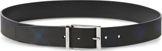 Burberry London check leather belt - men - Leather - 90 - Black