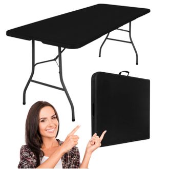 OEM Mesa De Banquete Plegable Grande Para Jard&iacute;n, Tipo Maleta, 180 Cm, Color Negro