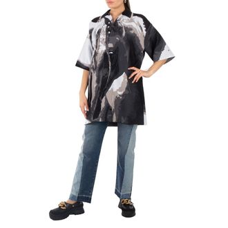 Stella McCartney Ladies Multi Graphic-Print Short-Sleeve Polo Shirt, Size XX-Small