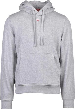 Diesel Hooded Sweatshirt - Heren - Hoodies - Grijs - L - Katoen - Hoodies & sweatvesten