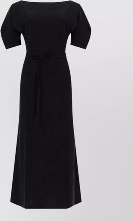 Christophe Lemaire cotton linen dress belted waist maxi