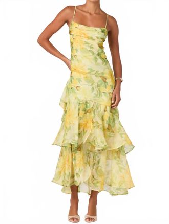 Astr Alison Maxi Dress In Yellow Floral