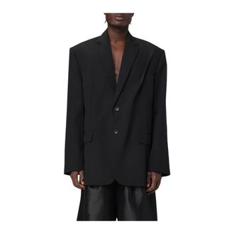 Y / Project Blazers, male, Black, Size: M Modern Black Blazer with Notch Lapel