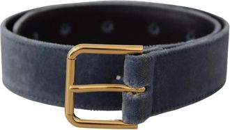 Dolce & Gabbana Velvet Taille Riem met Gesp - unisex - Riemen - Blauw - ONE Size - Accessoires