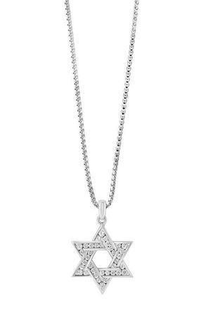 Effy Sterling Silver White Sapphire Star of David Pendant at Nordstrom