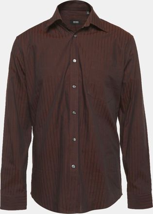 HUGO BOSS Boss By Hugo Boss Brown Striped Long Sleeve Shirt