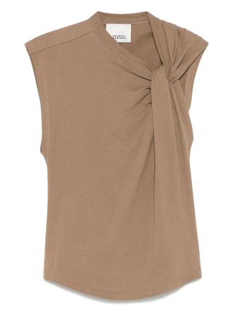 Isabel Marant Nayda top - women - Organic Cotton - L - Brown
