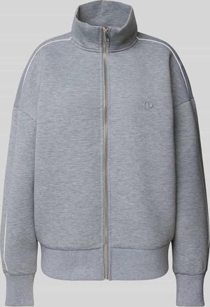 LeGer By Lena Gercke Oversized Sweatjacke mit Label-Detail - LeGer Studio Kollektion in Hellgrau, Gr&ouml;&szlig;e 38