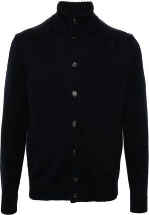 Zanone wool bomber cardigan - men - Virgin Wool - 56 - Blue