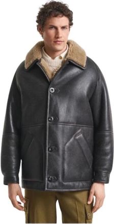 GANT Jassen - Heren - Leren en Su&egrave;de Jassen - Bruin - XL - Leer - Jassen
