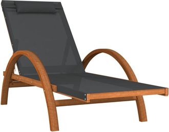 vidaXL Tumbona Con Coj&iacute;n Textilene Gris Y Madera Maciza De &Aacute;lamo Vidaxl