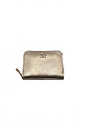 IL BISONTE Womens Cestello Small Zip Around Wallet In Platinum