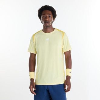 New Balance Mens Tournament NYC Top in Yellow/Blue Poly Knit, size X-Large