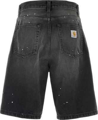 Carhartt Work in Progress Mens Landon Denim Shorts Black Cotton