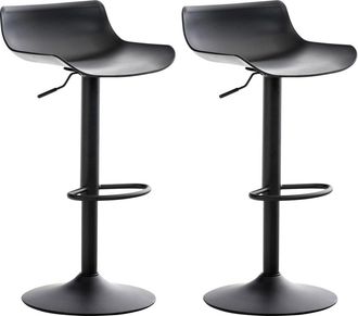 Clp Set de 2 Taburetes de bar regulable en Plástico Negro