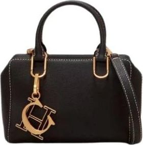Carolina Herrera Duke Micro Zwarte Leren Tas - Dames - Handtassen - Zwart - ONE Size - Katoen - Tassen