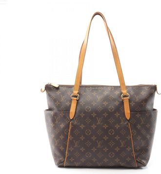 Louis Vuitton Brown Coated Canvas Leather Tote Bag (Pre-Owned)