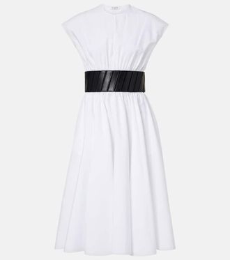 Alaia Belted cotton midi dress