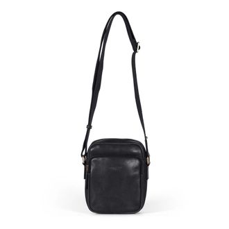 Howard London Messenger Bags, male, Black, Size: ONE SIZE Black Leather Crossbody Bag