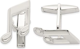 Diamond2Deal Sterling Silver Music Note Cuff Links