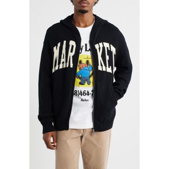 Market Classic Jacquard Zip Hoodie in Pirate-Black at Nordstrom Rack, Size X-Large