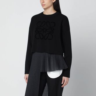 Loewe Black cropped wool-blend sweater
