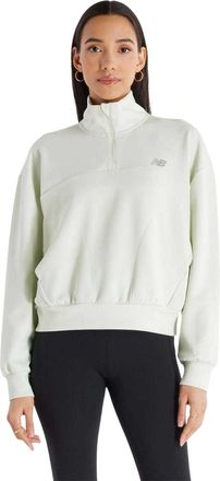 New Balance Oversized gebreid sweatshirt met kwartrits voor dames (Munt)
